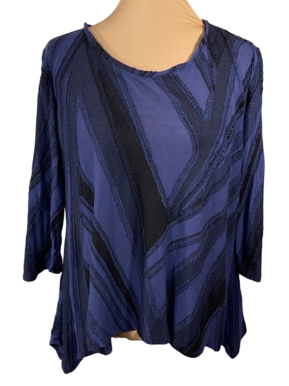 Simply Vera Top Shirt Black Navy Blue Size M Medium Casual Lightweight